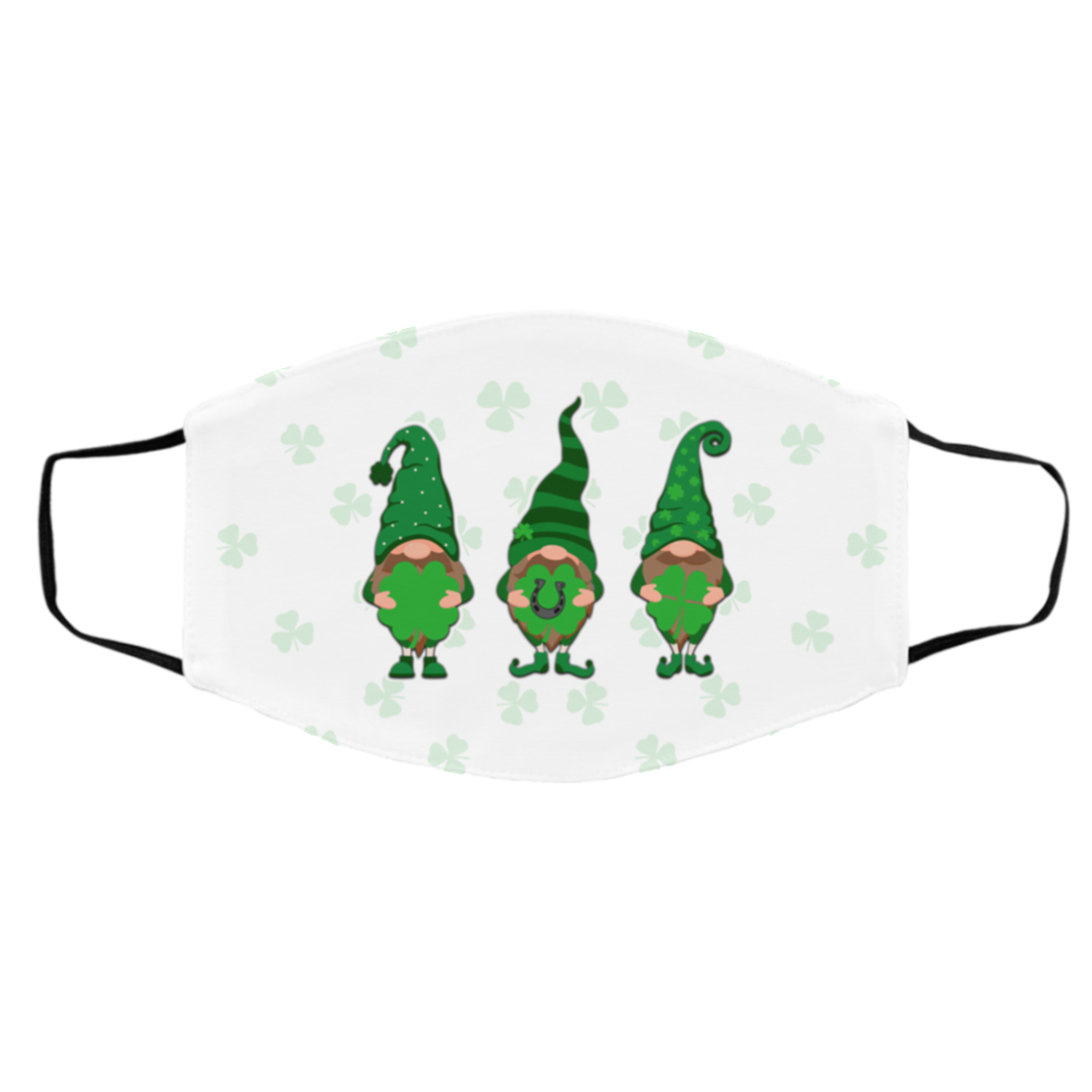 Irish St Patrick Day Gnome Shamrocks and Shenanigans Washable Reusable Custom - Printed Face Mask, White, Cloth Face Cover – Medium/Large Irish St Patrick Day Gnome Shamrocks and Shenanigans Washable Reusable Custom - Printed Face Mask, White, Cloth Face Cover – Medium/Large