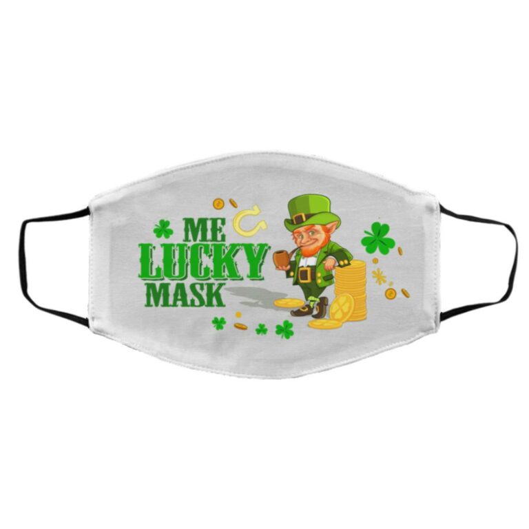 Lucky mask, White, Cloth Face Cover – Medium/Large