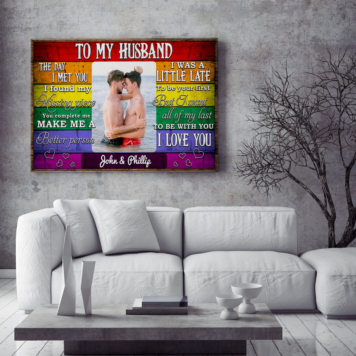 9VT. To My Husband The Day I Met You Gay Couple Custom canvas mk1