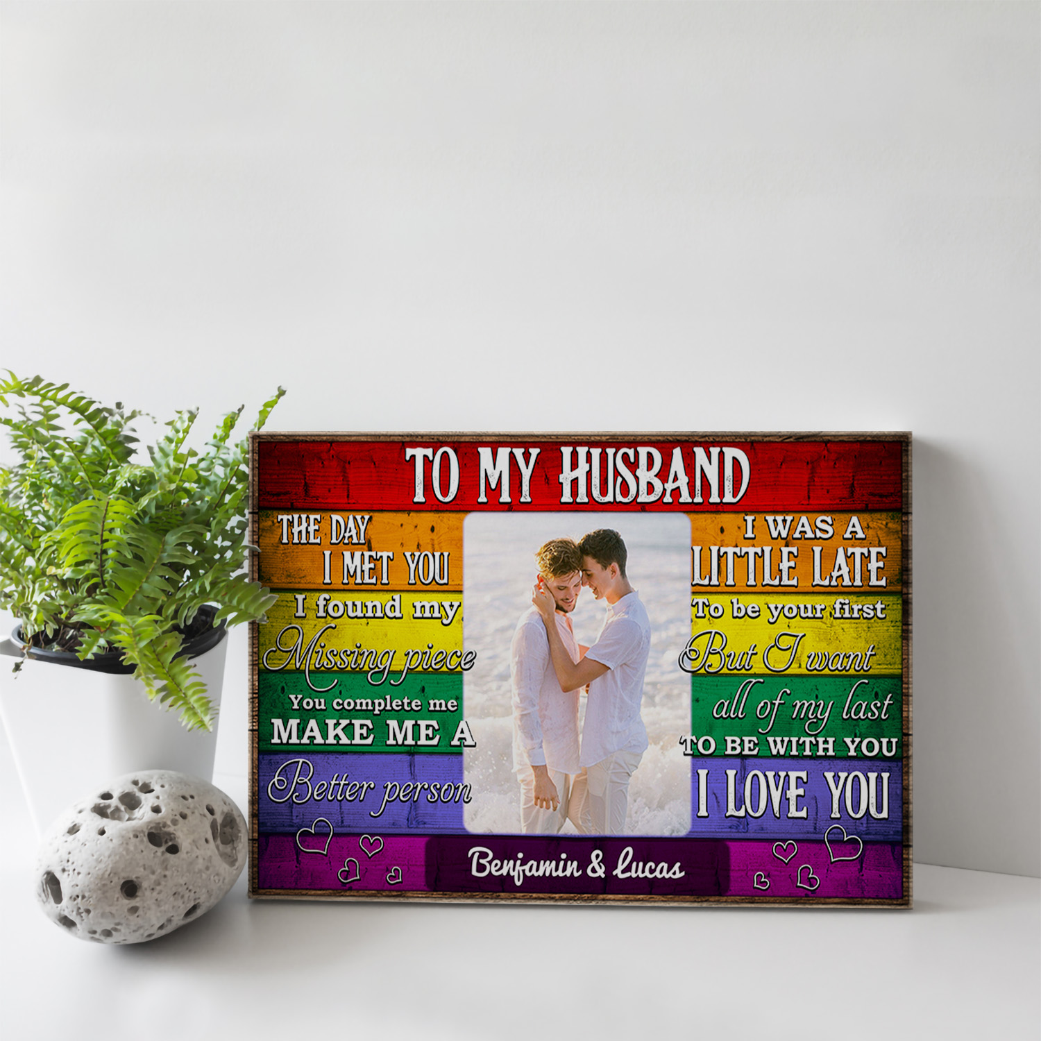 9VT. To My Husband The Day I Met You Gay Couple Custom canvas mk3