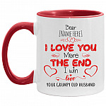 Personalized I Love You More The EndAccent, White/Red, 11 oz. Accent Mug