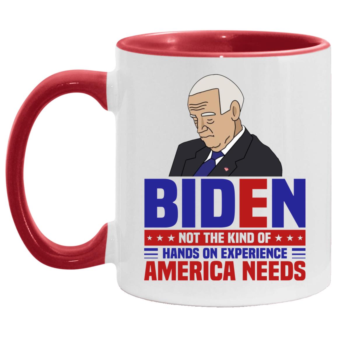 Sleepy biden accent, White/Red, 11 oz. Accent Mug Sleepy biden accent, White/Red, 11 oz. Accent Mug