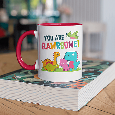 Alternative view of You're Rawrsome Dinosaurs Accent Mug