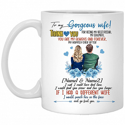 Personalized My Gorgeous Wife Coffee Mug, White, 11 oz. White Mug