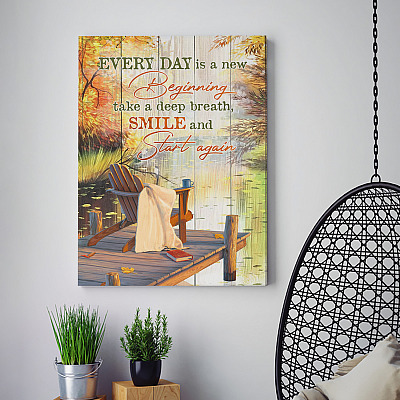 Alternative view of Everyday Is A New Beginning Take A Deep Breath Smile And Start Again Framed Canvas - Unframed Poster