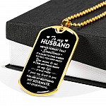 From Wife To My Husband Never Forget That Sometimes It's Hard To Find Words To Tell You Dog Tag Pendant Necklace - Dog Tag (Gold Plated)