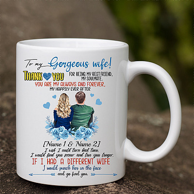 Alternative view of Personalized My Gorgeous Wife Thank You for Being My Soulmate Coffee Mug - Beer Stein - Water Bottle