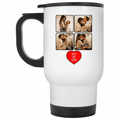 14 oz. White Travel Mug