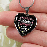 Be Proud Of Yourself For How Hard You're Trying Heart Pendant Necklace - Motivational Jewelry For Daughter - Heart Luxury Necklace (Silver)