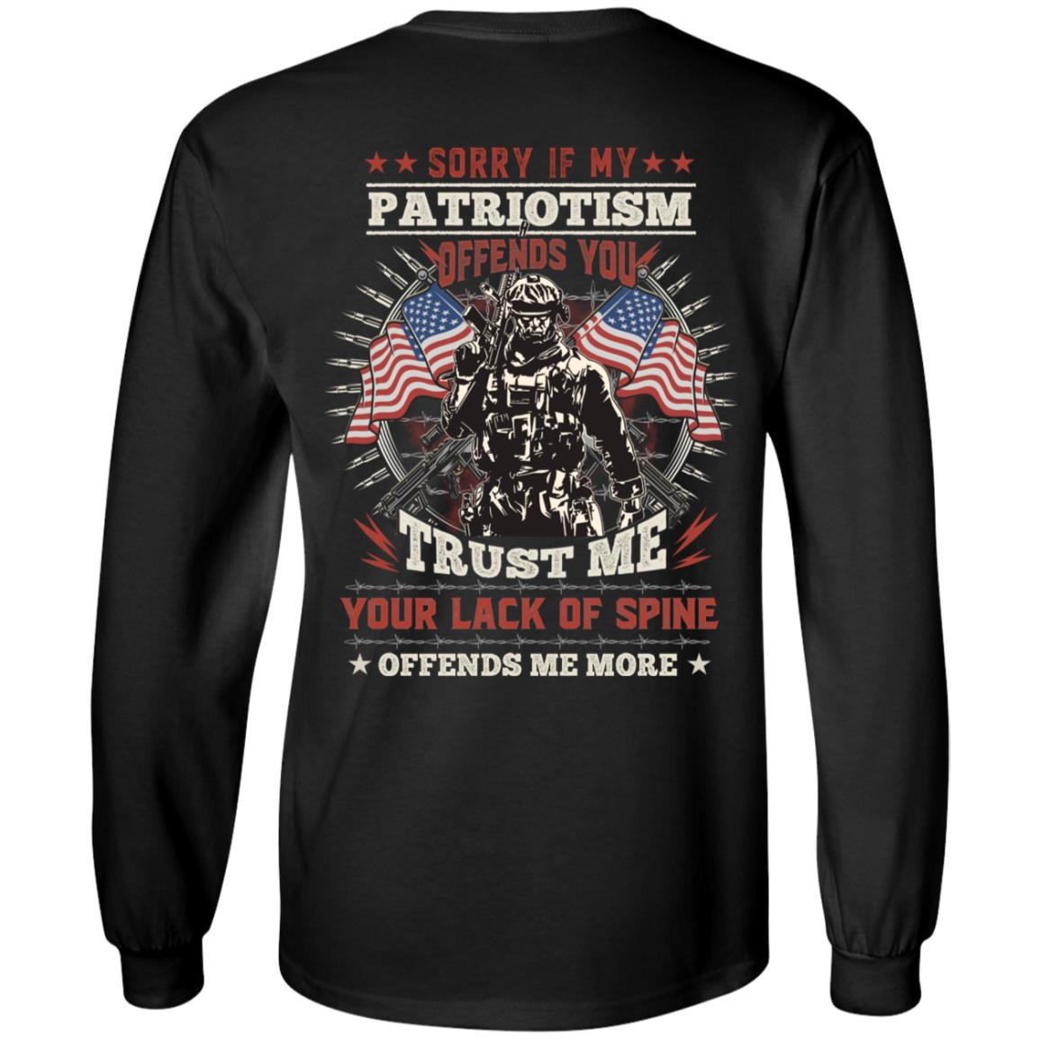 Sorry If My Patriotism Offends, Black, Long Sleeve