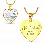 Neither Time Nor Distance Can Lessen A Grandma's Love Cute Elephant Heart Pendant Necklace for Granddaughter - Heart Luxury Necklace (Gold Plated)