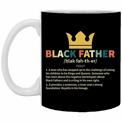 black father mug, Black, 11 oz. White Mug