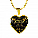 To My Wife Always Remember You Are Special You Light Up My World Love Your Trucker Heart Pendant Necklace - Heart Luxury Necklace (Gold Plated)