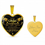 To My Wife Always Remember You Are Special You Light Up My World Love Your Trucker Heart Pendant Necklace - Heart Luxury Necklace (Gold Plated)