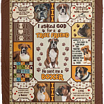 I Asked God For A True Friend He Sent Blanket, White, Cozy Plush Fleece Blanket - 50x60