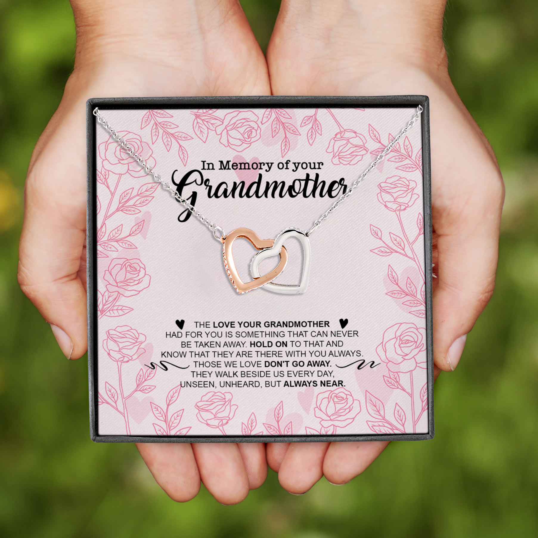 11VT. Memory Of Your Grandmother Interlocking Hearts Necklace