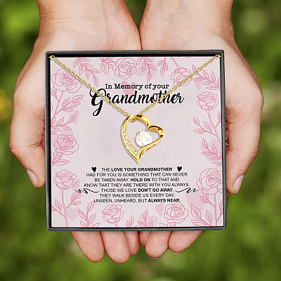 Alternative view of In Memory Of Your Grandmother The Love Your Grandmother Had For You Forever Love Heart Pendant Necklace