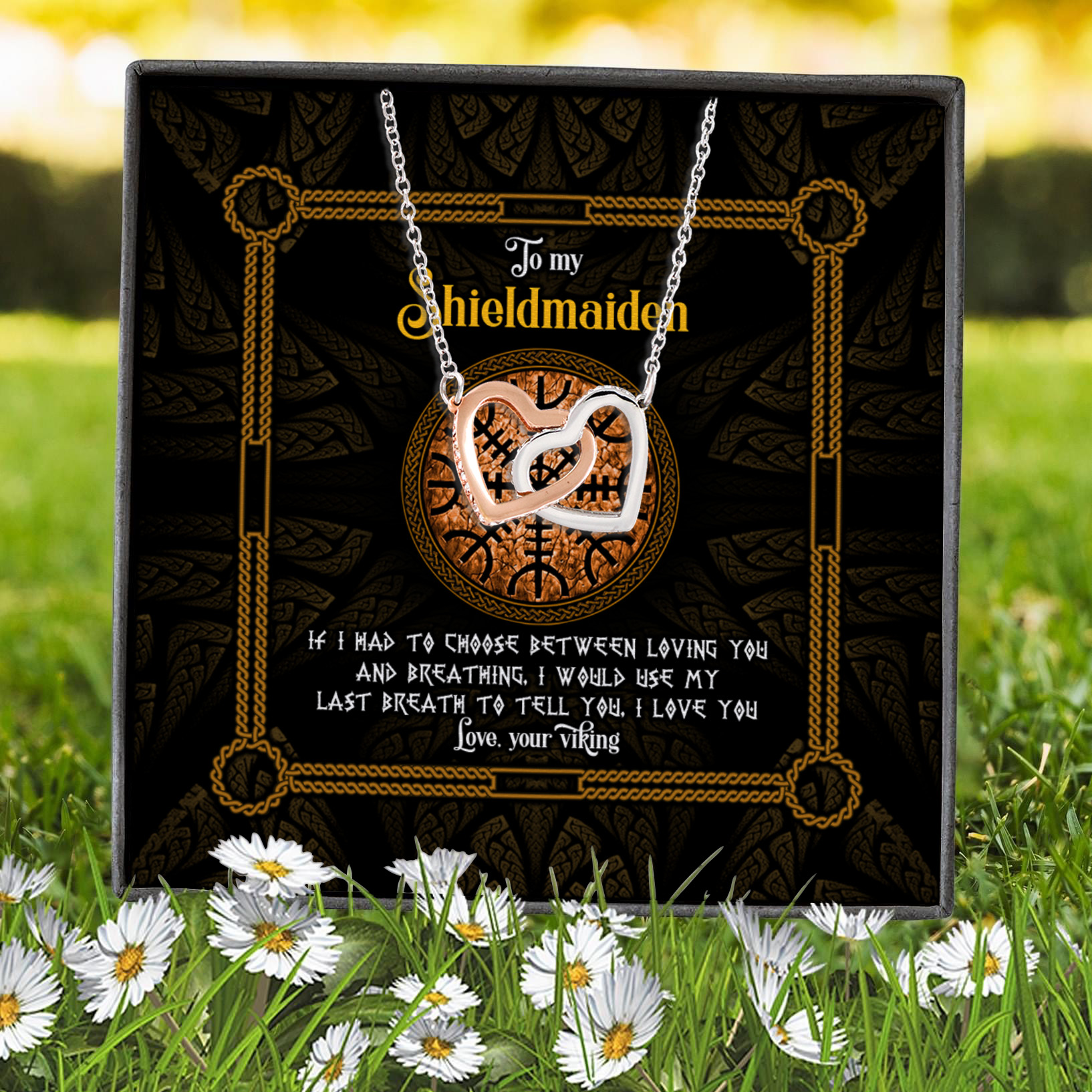 7Th. Shieldmaiden Interlocking Hearts Necklace 7