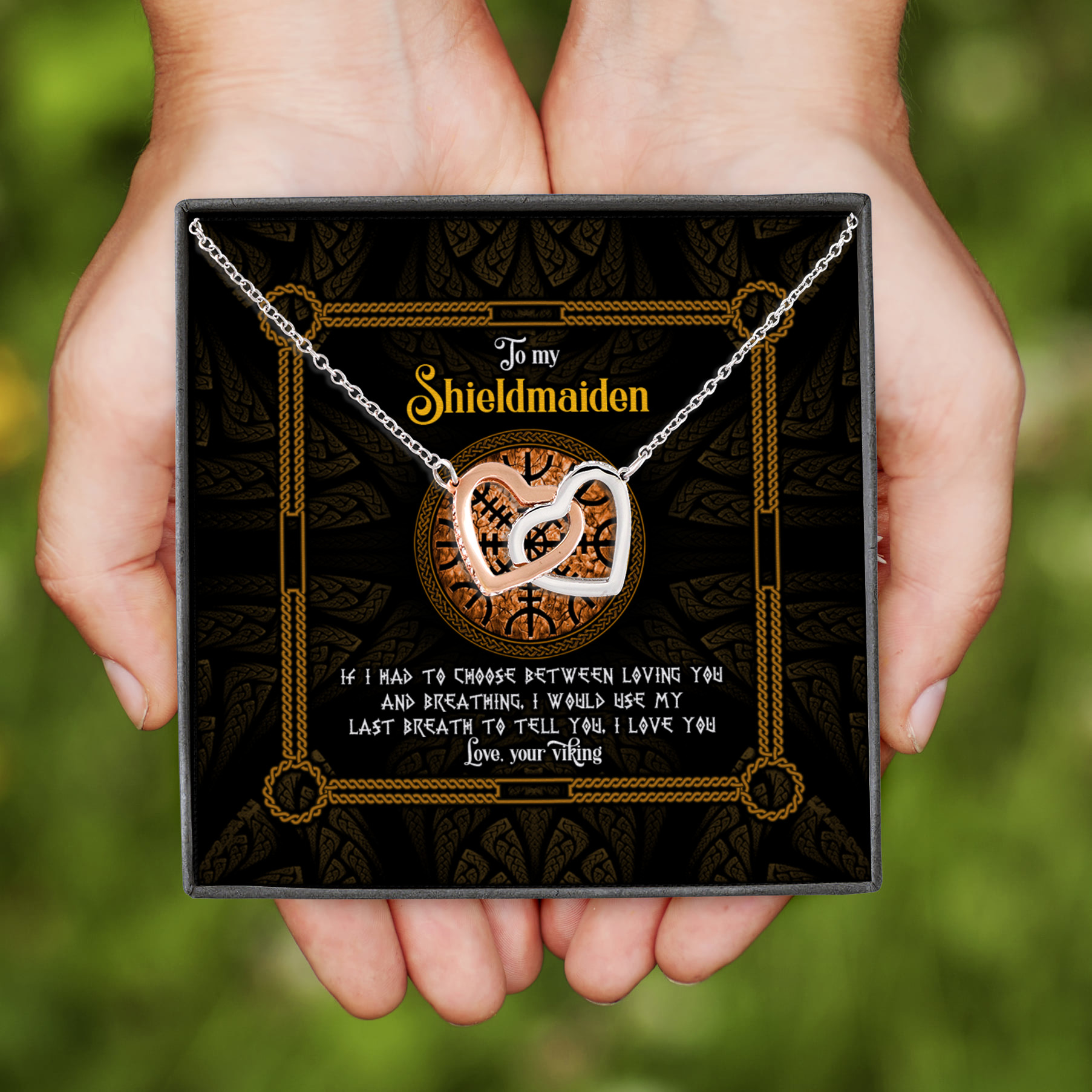 7Th. Shieldmaiden Interlocking Hearts Necklace