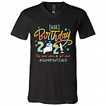 Personalized Birthday 2021, Black, V-Neck T-Shirt