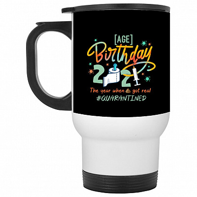 14 oz. White Travel Mug