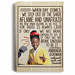 Amanda Gorman Inauguration Poem The Hill We Climb National Youth Poet Laureate Framed Canvas - Unframed Poster, White, 0.75'' Framed Canvas