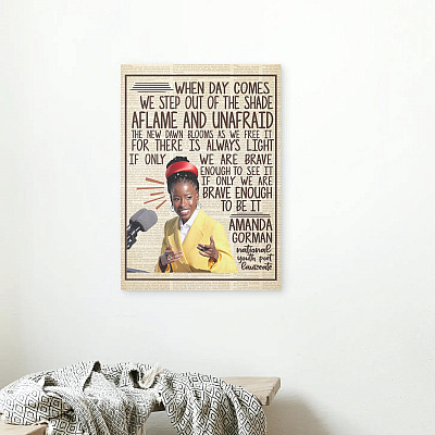 Alternative view of Amanda Gorman The Hill We Climb Inauguration Poem Feminist Framed Canvas Prints - Unframed Poster