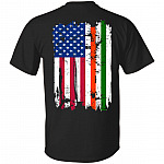 Irish Ireland Flag American Flag Print on Back T-Shirt - St Patrick Day Gifts Shirt, Black, Unisex T-Shirt