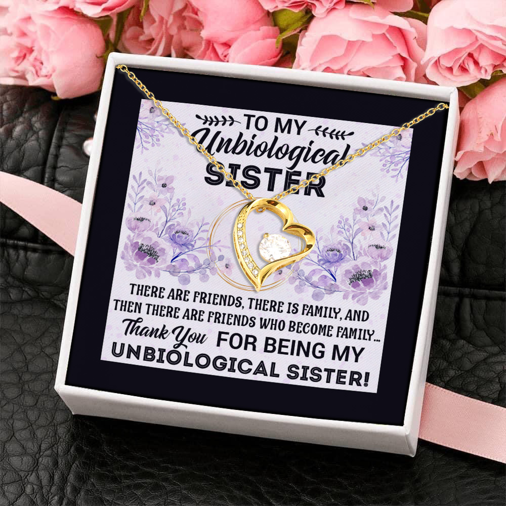 1HP. Unbiological Sister card (4) Forever Love Necklace (Gold) 4