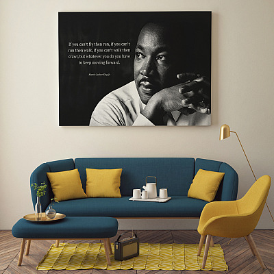 Alternative view of Dr. King Quote Framed Canvas - If You Can't Fly Then Run If You Can't Run Then Walk Unframed Poster