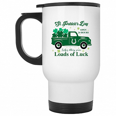 14 oz. White Travel Mug