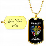 Irish By Blood American By Birth Patriot By Choice Dog Tag Pendant Necklace - Dog Tag (Gold Plated)