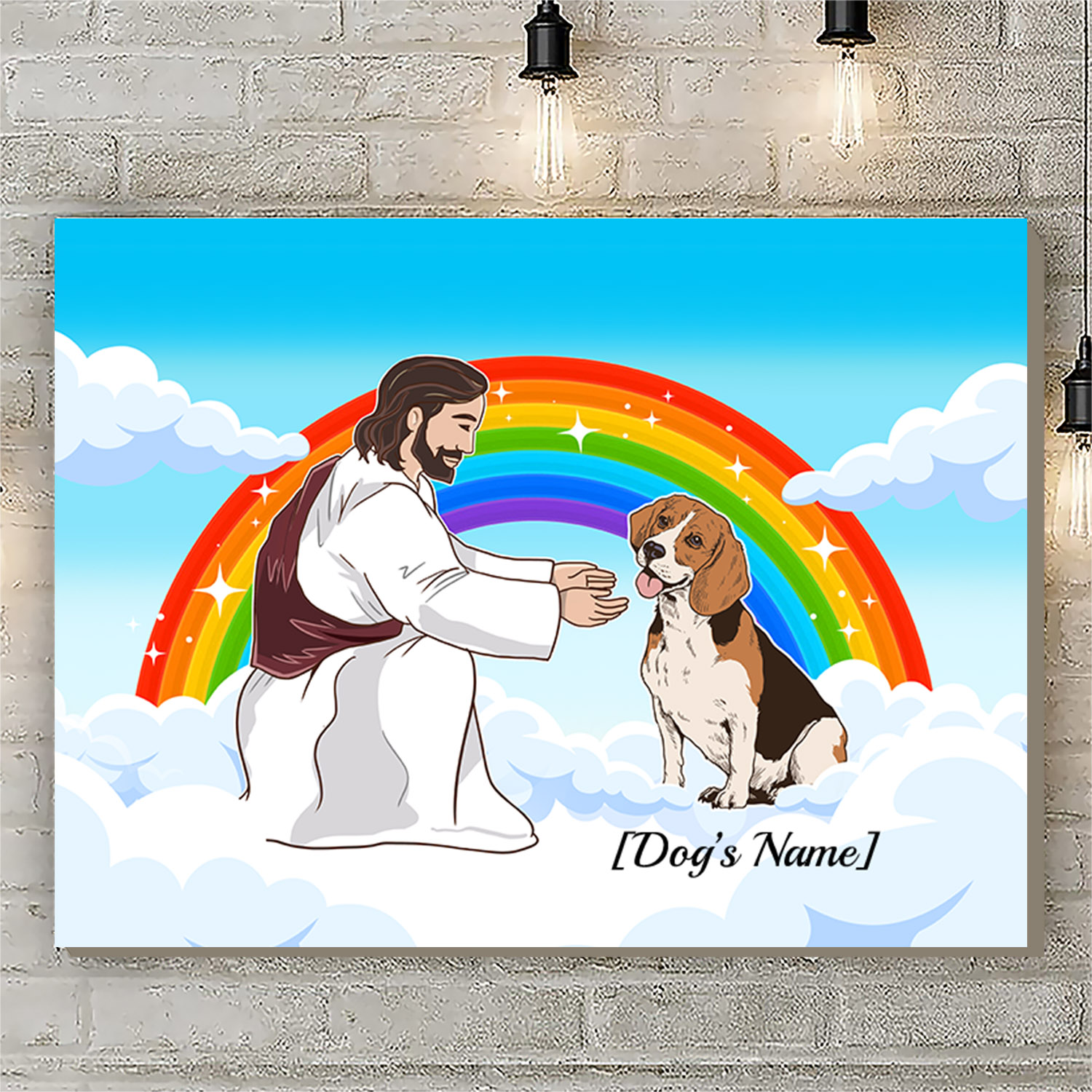 Personalized Jesus  Love Beagle In Heaven