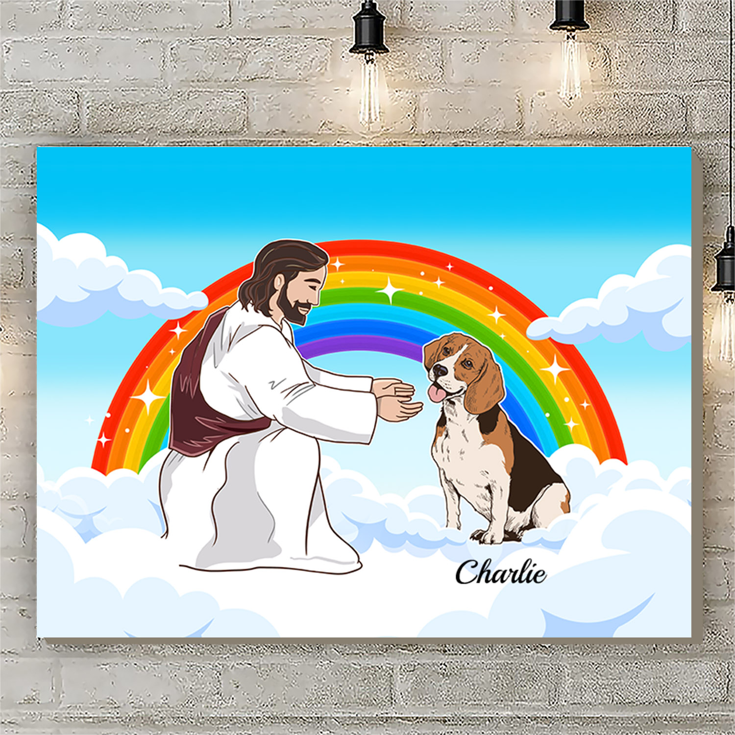 Personalized Jesus  Love Beagle In Heaven 2