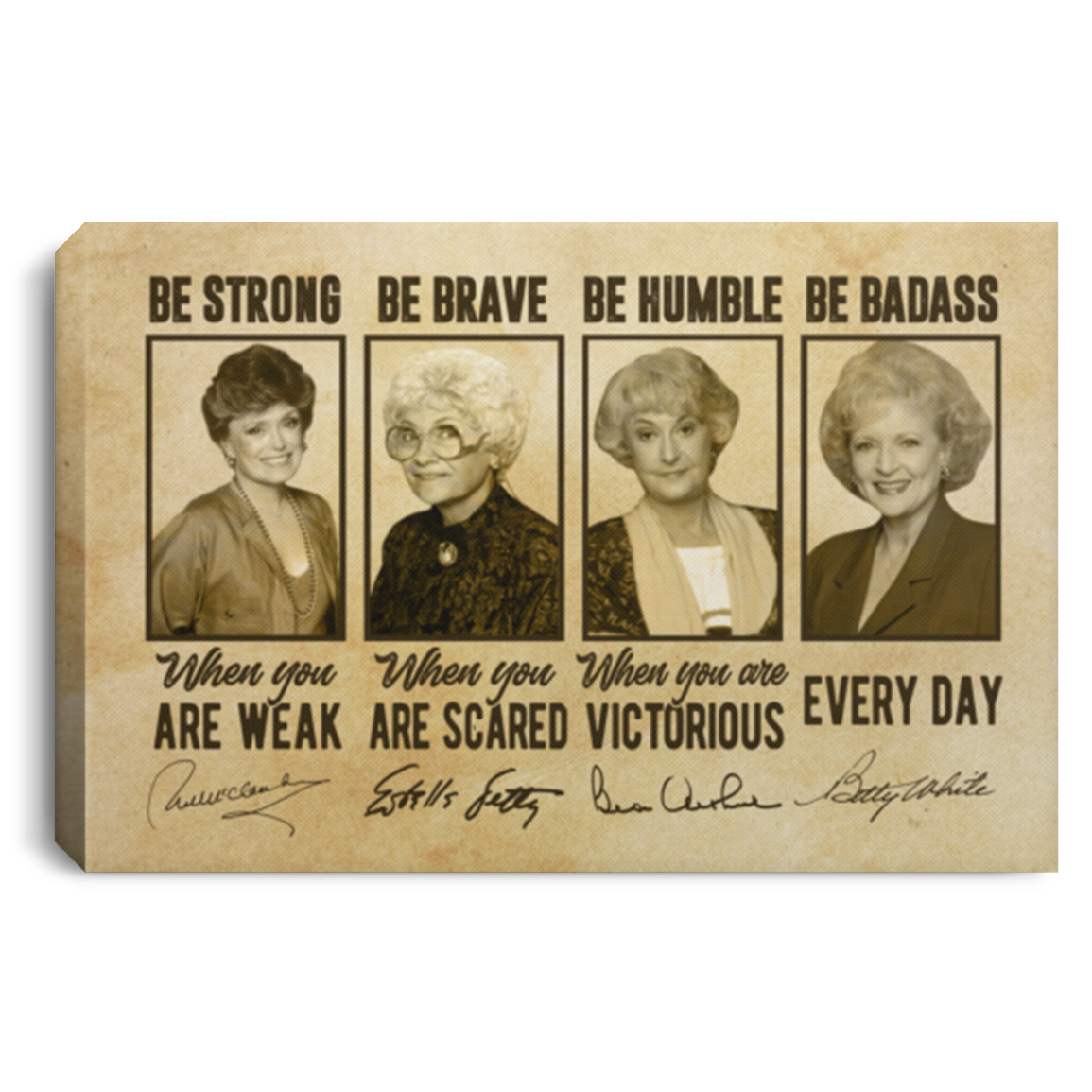 Be Strong Golden Women Gallery Wrapped Framed Canvas Prints - Unframed Poster - Home Decor Wall Art, White, 0.75'' Framed Canvas Be Strong Golden Women Gallery Wrapped Framed Canvas Prints - Unframed Poster - Home Decor Wall Art, White, 0.75'' Framed Canvas
