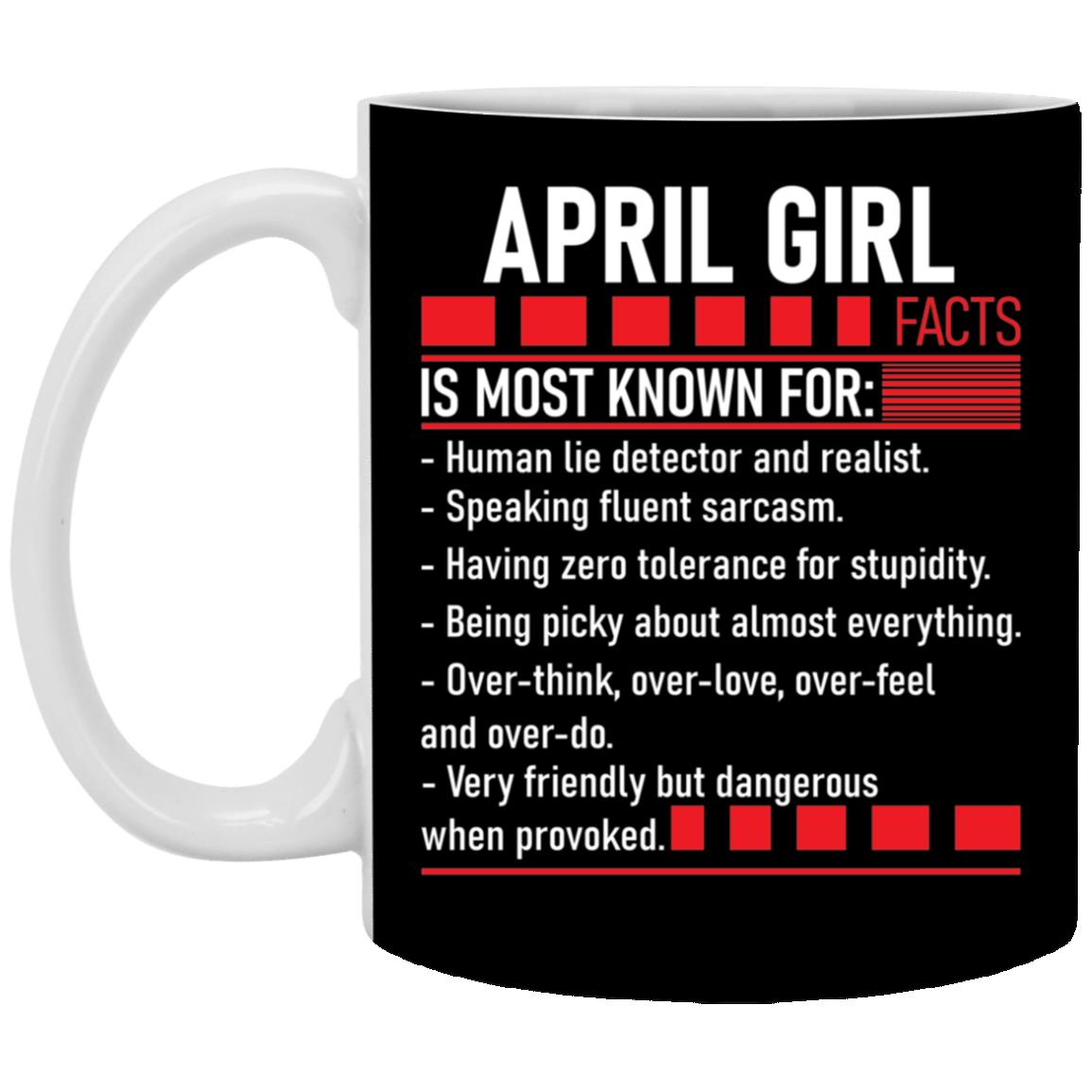 April mug, Black, 11 oz. White Mug April mug, Black, 11 oz. White Mug