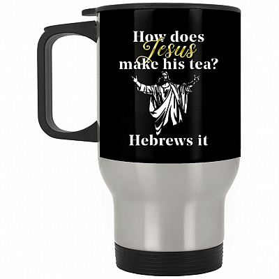 14 oz. Silver Travel Mug