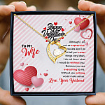 Happy Valentine's Day Husband To My Wife Although I Am Not As Expressive As You Are Forever Love Pendant Necklace