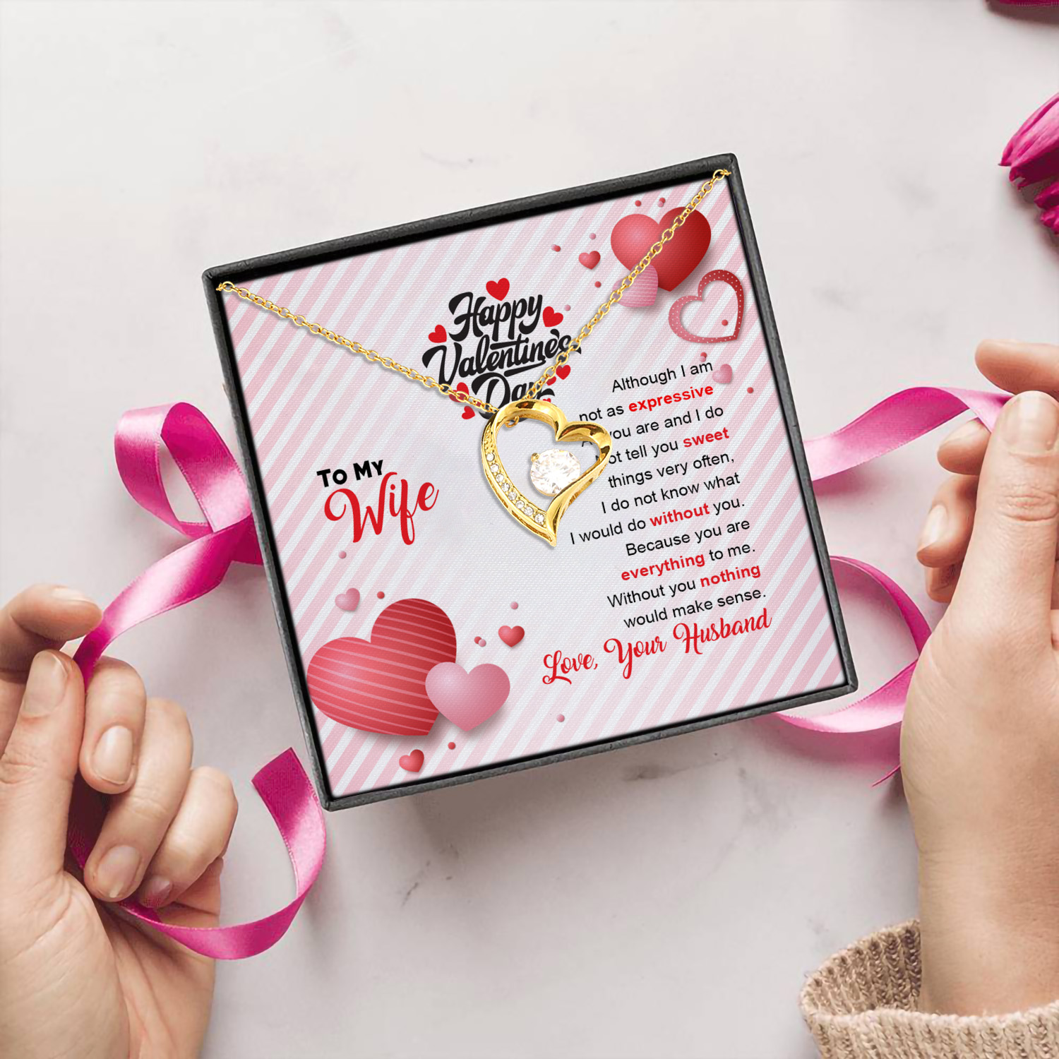 31 HG uu tien. Valentine's Day Necklace Forever Love Necklace (Gold) 5