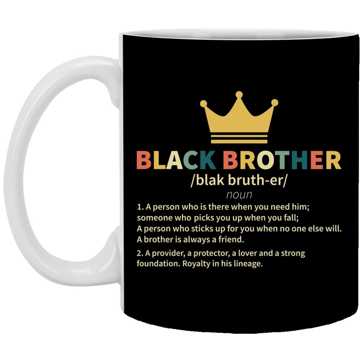 Retro Black Brother Mug, Black, 11 oz. White Mug Retro Black Brother Mug, Black, 11 oz. White Mug