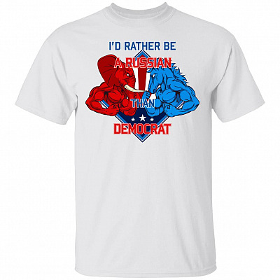 KeyVic I'd Rather Be A Russian T-Shirt, White, Unisex T-Shirt
