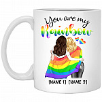 Personalized Lesbian Couple Coffee Mug, White, 11 oz. White Mug