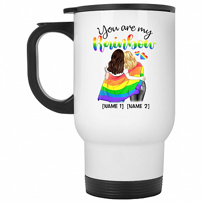14 oz. White Travel Mug