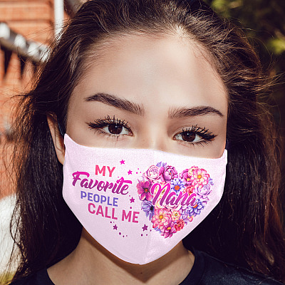 Alternative view of Mother's Day Gifts My Favorite People Call Me Nana Floral Washable Reusable Custom Printed Cloth Face Mask