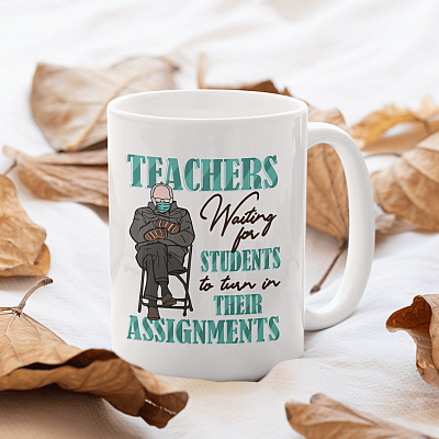 Alternative view of Teachers Waiting for Students to Turn in Their Assignments Coffee Mug - Water Bottle - Color Changing Mug