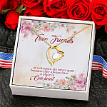 True Friends At A Distance Are Never Apart Forever Love Pendant Necklace