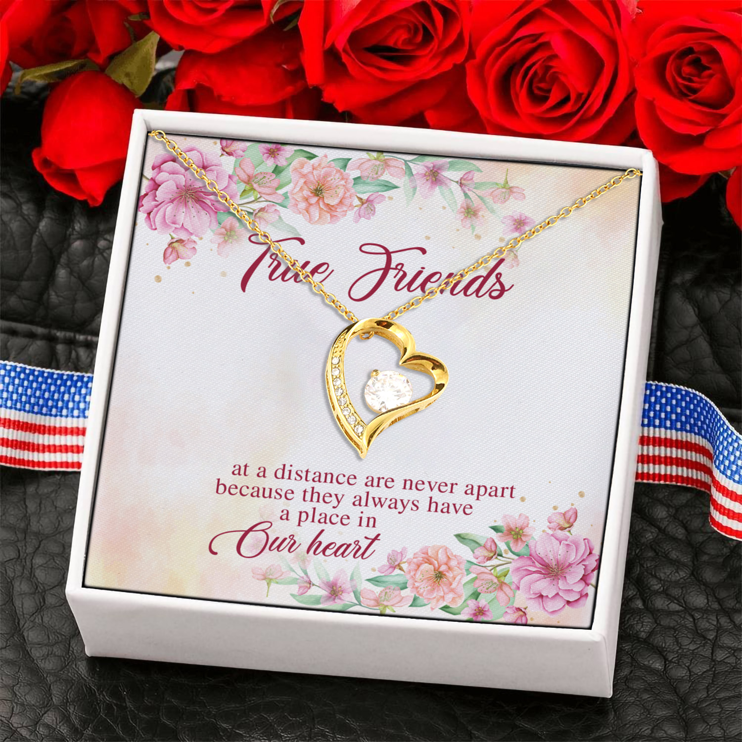 4NH. True Friends-card Forever Love Necklace (Gold) 6