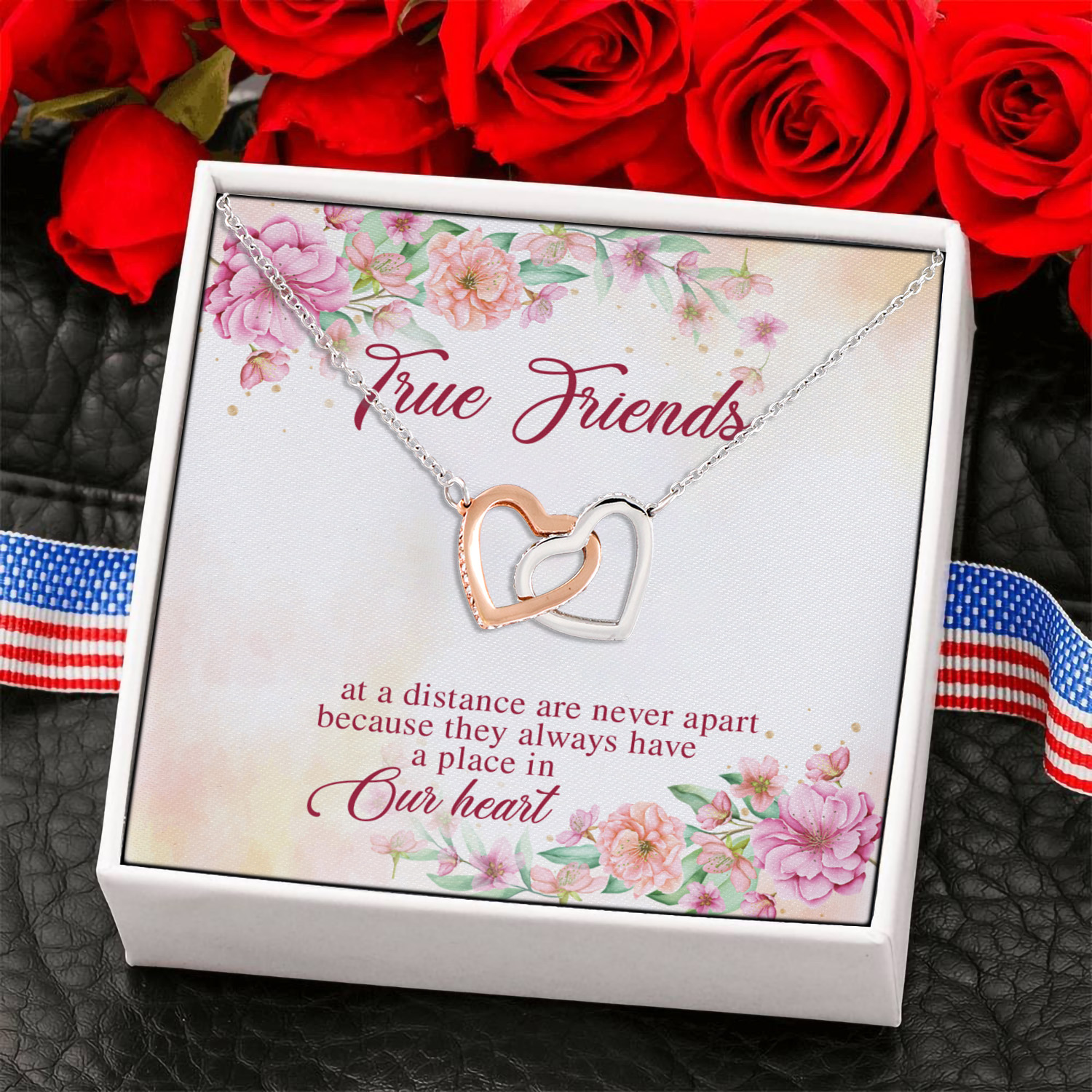 4NH. True Friends-card Interlocking Hearts Necklace 6