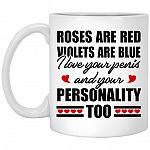 Roses mug, White, 11 oz. White Mug