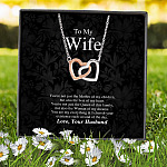 To My Wife You Are My Everything Love You Interlocking Hearts Pendant Necklace